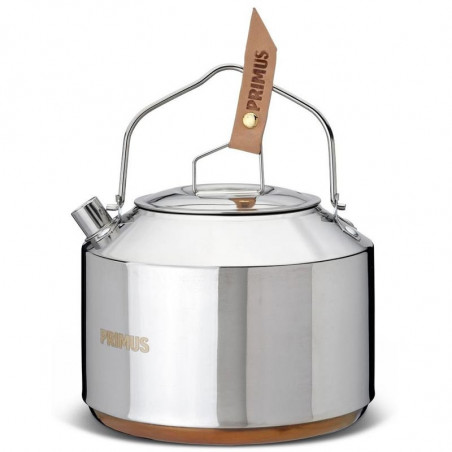 Bouilloire Primus Campfire Inox 1,5 L en acier inoxydable avec base cuivre pour bushcraft, bivouac et cuisine en plein air.