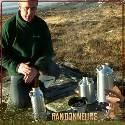 Bouilloire Bushcraft, Trekker Kettle aluminium de 0.6 Litres Kelly Kettle réchaud bushcraft survie nature de randonnée