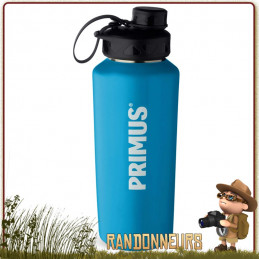 Gourde trekking primus trailbottle Inox 1L Bleue sans vernis non toxique pour randonner bushcraft