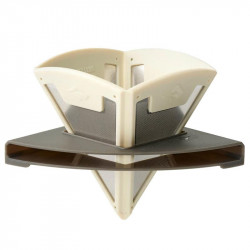 Filtre à café conique pliable Frontier Ultralight Sea to Summit en silicone et acier inox pour randonnée et camping.