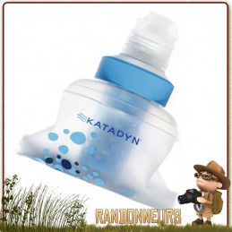 gourde filtrante katadyn BeFree 1 litre est une gourde souple qui tient dans une poche pour filtrer l'eau potable en randonnée