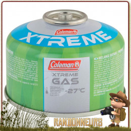 Cartouche à valve 100g C100 Xtrem Coleman pour une utilisation grand froid montagne