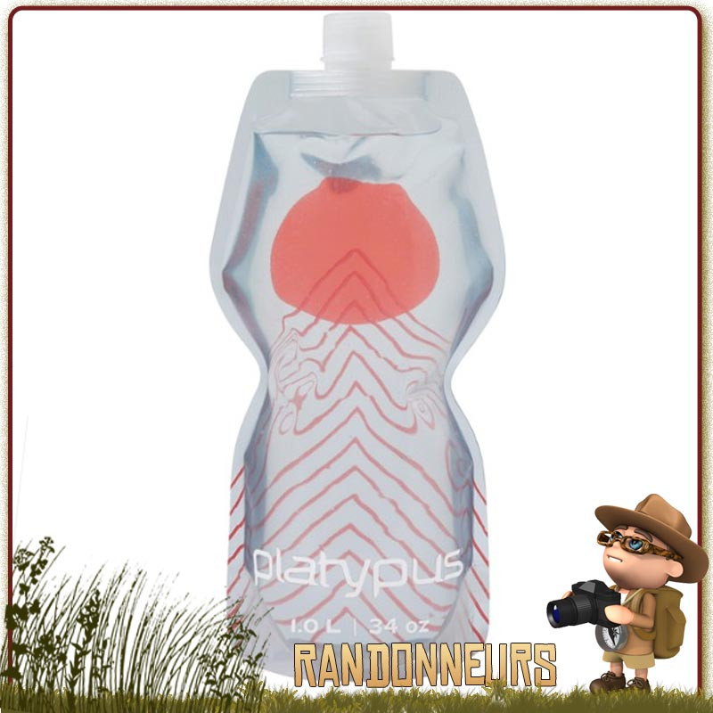 Gourde pliante légère Soft Bottle Souple Platypus 1 Litre APEX pour randonner