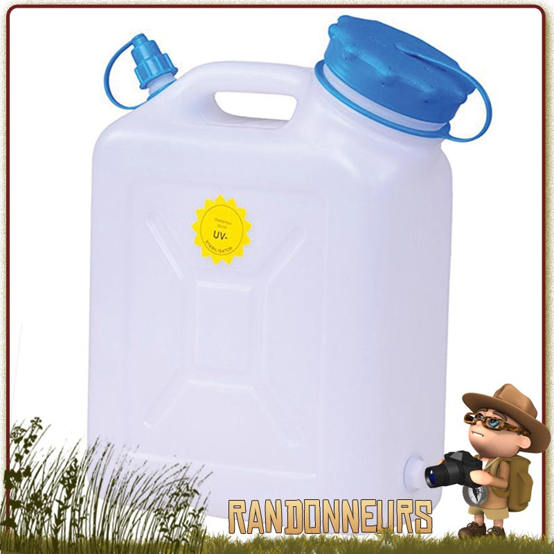 Bidon en plastique nature 10 litres UN empilable avec bouchon à