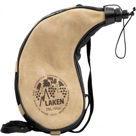 GOURDE VESSIE EN PEAU ESPAGNOLE 1.5 LITRES COURBEE LAKEN