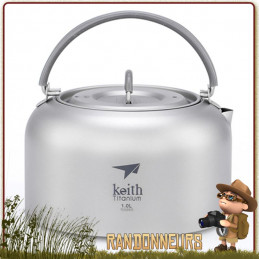 Bouilloire Keith en titane, ultra légère, robuste, bouilloire camping adaptée à la randonnée légère et au bushcraft nature