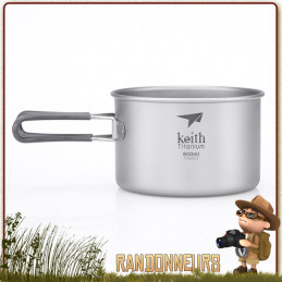 Set Popote Titane 3 Pieces Keith avec pot, casserole et poele ultra leger pour randonner