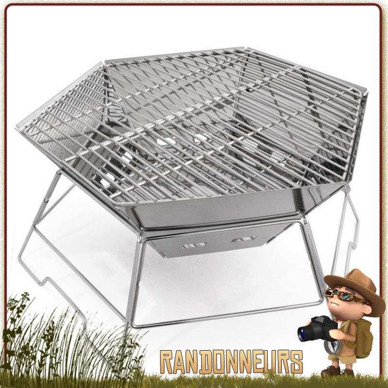 Grill Barbecue Portable Hexagon Origin Outdoors camping bivouac bushcraft