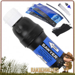 Filtre Paille Squeeze Sawyer pour la filtration de l'eau en randonnee legere et survie