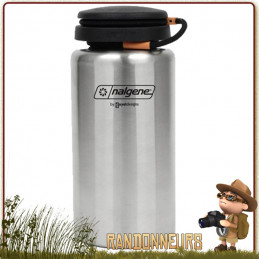 gourde nalgene inox 1 litre grande ouverture sans bpa ni vernis qui passe au feu. Gourde nalgene france bushcraft