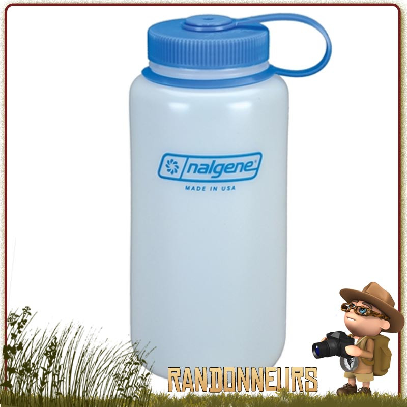 Gourde Nalgene Grande Ouverture 1L HDPE BLANCHE