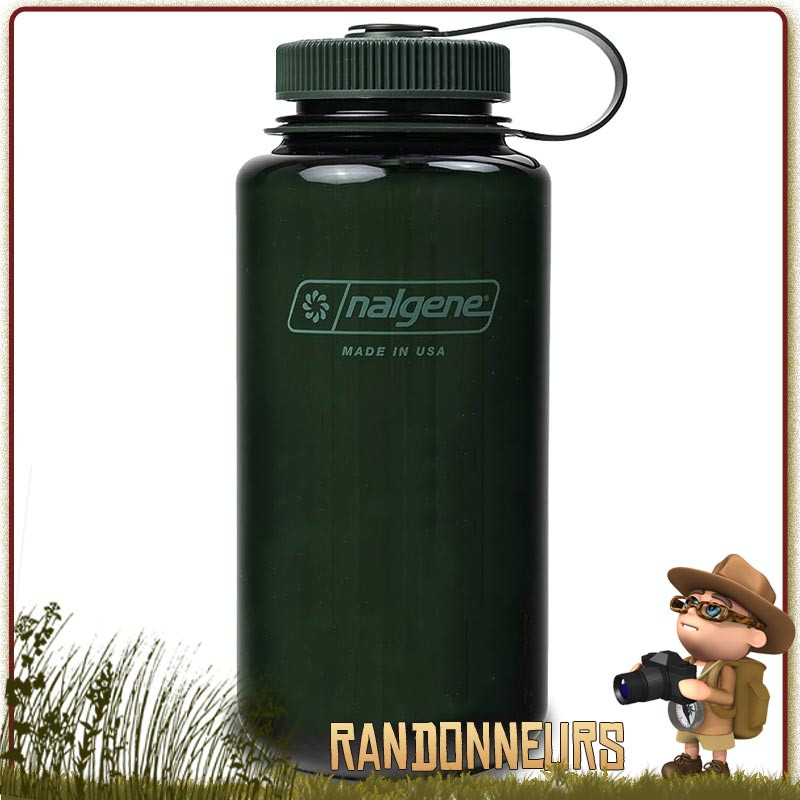 Bouteille Nalgene Grande Large Ouverture 1L JADE bushcraft randonnee