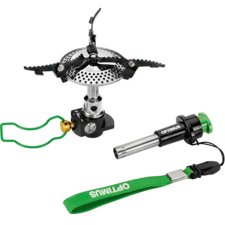 Réchaud Optimus Crux Lite Piezo 3000W avec allumeur piézo pour randonnée