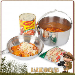 popote familiale acier Inox 4 litre Tatonka avec casserole avec anse repliable et un couvercle poele bivouac bushcraft