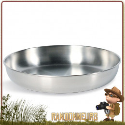 Assiette Picnic acier inoxydable 18/8 Tatonka de diamètre 16.5 cm pour campement bivouac bushcraft