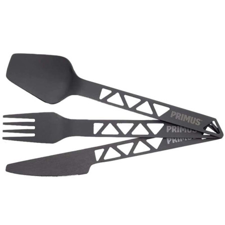 Set couverts Primus Trail Alu aluminium anodisé fourchette couteau cuillère randonnée bivouac