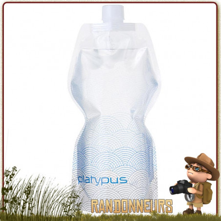 Gourde Randonnée Légère Soft Bottle 1 Litre Platypus WAVES