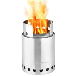 Réchaud bois Solo Stove Titan inox double combustion bushcraft camping 2 à 4 personnes