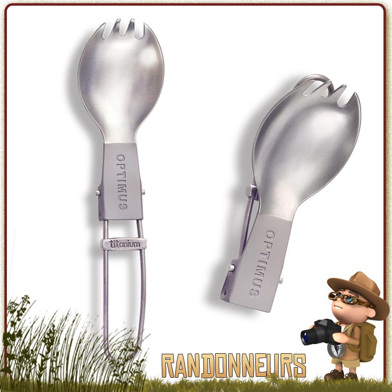 Cuillere Fourchette Spork Pliable Titane Optimus randonnée ultra light