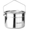 Billy pot Fire-Maple Antarcti 1.8L en inox robuste résistante aux flammes et braises en bushcraft