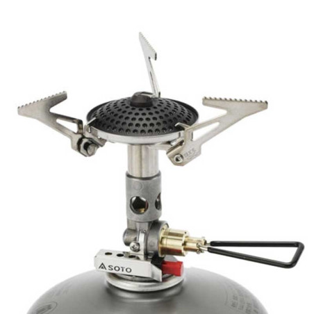 Réchaud gaz SOTO Micro Regulator OD-1R compact avec allumage piezo et régulation de flamme