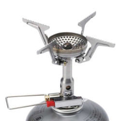 Réchaud gaz SOTO Amicus avec allumeur piezo et supports larges stable pour randonnée et bushcraft
