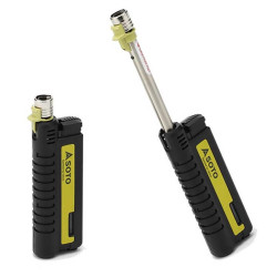 Briquet tempête SOTO Pocket Torch XT avec flamme concentrée et tête télescopique pour allumage outdoor