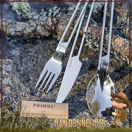 Set de Couverts CampFire Primus couverts de camping Primus Couteau, Cuillère et Fourchette acier inoxydable de qualité