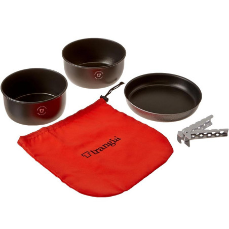 Set Trangia Tundra I popotes antiadhésives avec casseroles, poêle et pince pour trek, randonnée et bivouac collectif