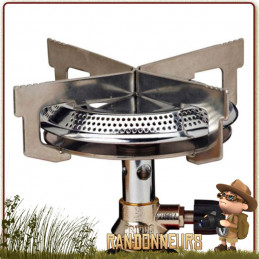 réchaud Mimer Duo Primus accepte les larges diamètres de casserole. Valve Duo compatible toutes marques de cartouches