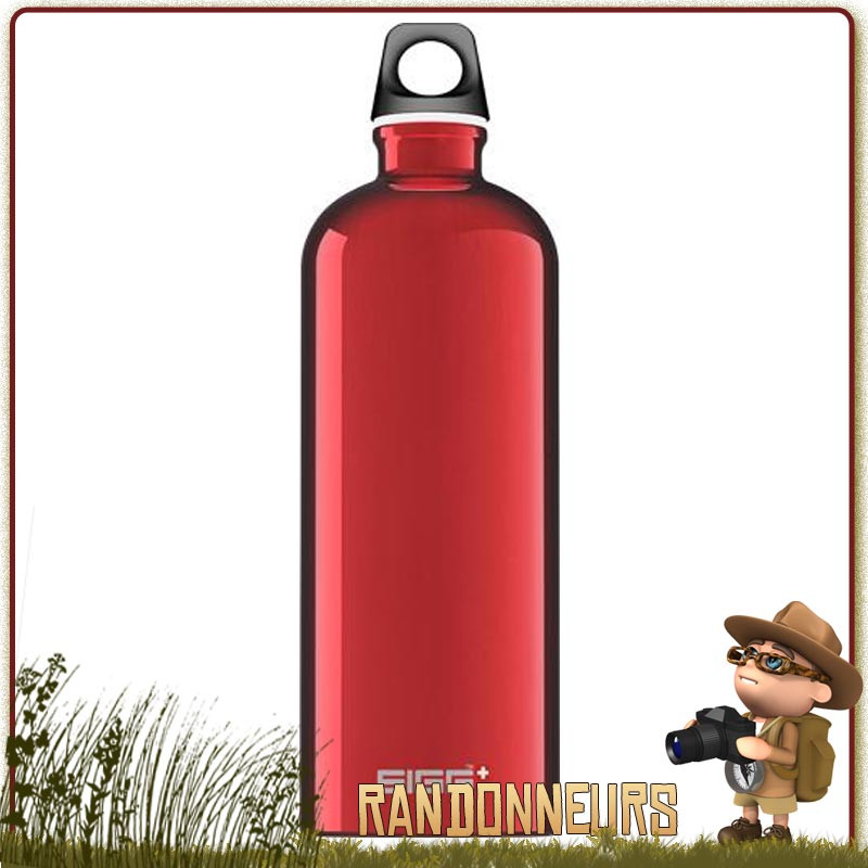 Gourde Aluminium TRAVELLER 1 Litre SIGG ROUGE suisse de randonnée trekking