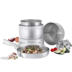 Set popote inox Tatonka Multi Set A Burner groupe randonnée trekking camping bivouac