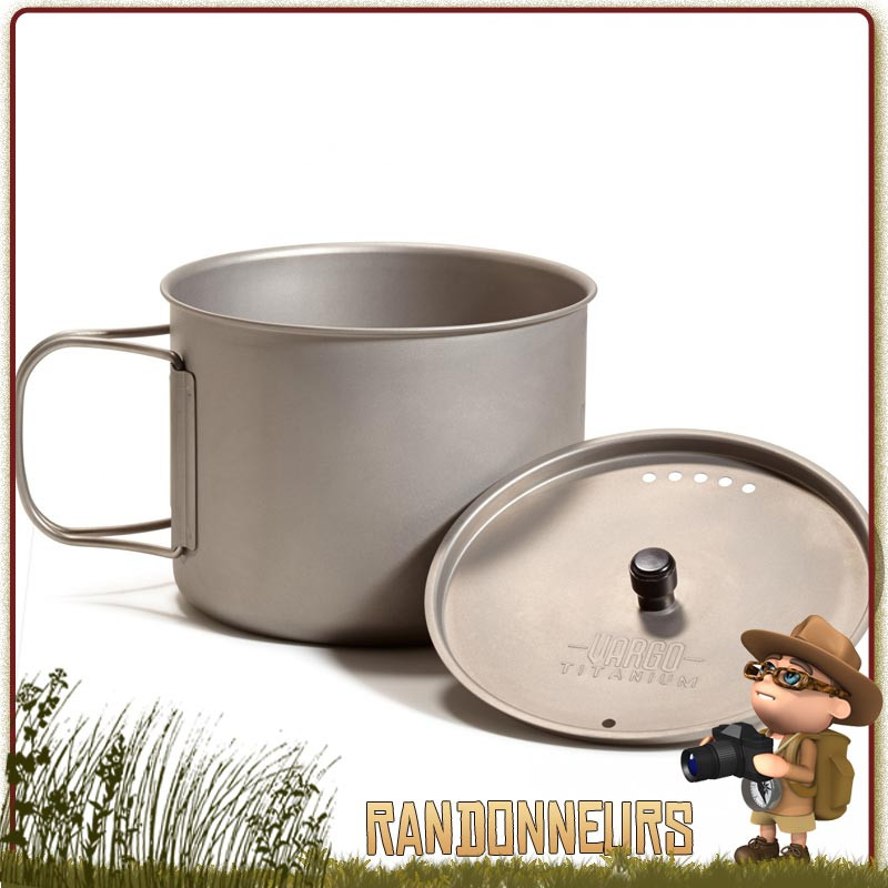 Popote Mug 90 cl ultra léger Ti-Lite Titane VARGO, pour randonner léger. Popote Mug Vargo de randonnée bivouac léger