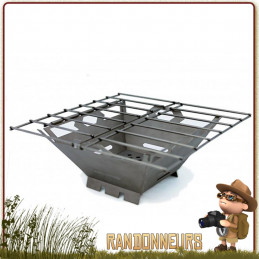 Grille à charbon de bois, grille de barbecue pliable avec pelle à fourche,  trois grilles de barbecue à hauteur réglable pour les campeurs en plein  air, amateurs de barbecue, parc de voyage