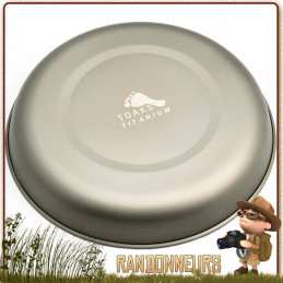 Assiette Titane 19 cm Toaks de randonnée ultra légère vaisselle titane