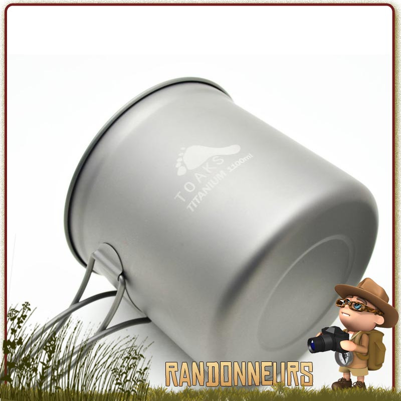 Popote avec hanse Toaks Titanium 1100ml Pot with Bail Handle