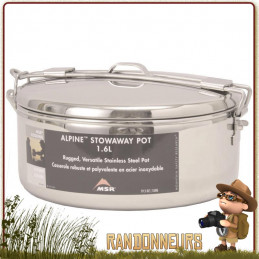 Casserole inox MSR Alpine Stowaway 160 cl bushcraft. Très Résistante poignées à charnières avec fermeture par clips