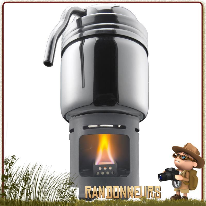 Cafetière Italienne Inox 2 Tasses expresso camping bivouac bushcraft