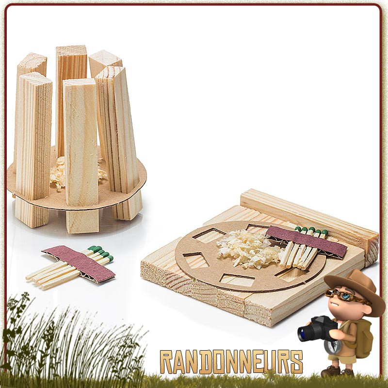 Allumettes Briquettes CAO kit allume feu bushcraft survie randonnée