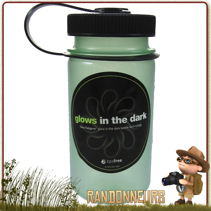 Gourde Nalgene Grande Ouverture 35 cl WH Glow  Pratique son aspect phosphorescent pour la retrouver dans la nuit