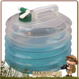 Jerrican Eau Potable plastique accordéon 10 Litres Highlander pour le camping et le stockage transport de l'eau